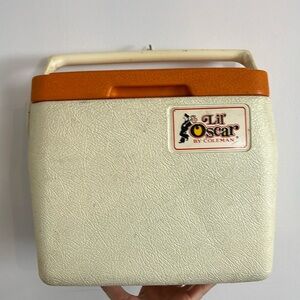 Vintage Lil Oscar Cooler Ice Chest Lunch Box 5272 By Coleman Orange Lid 1980's